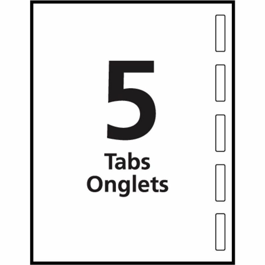 Avery Clear Easy View Durable Plastic Dividers 5 tabs - 16740