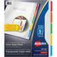 Avery Clear Easy View Durable Plastic Dividers 5 tabs