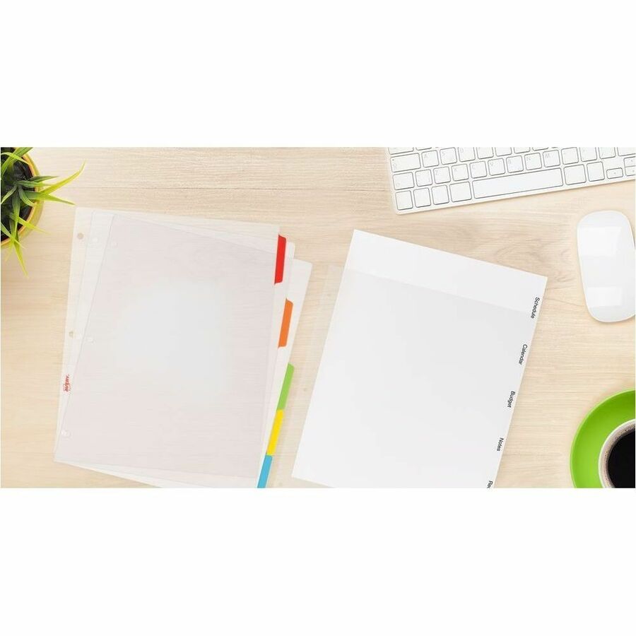 Avery Clear Easy View Durable Plastic Dividers 5 tabs - 16740