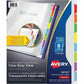 Avery Clear Easy View Durable Plastic Dividers 8 tabs