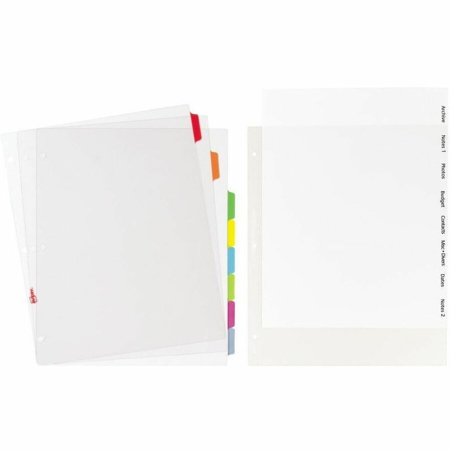 Avery Clear Easy View Durable Plastic Dividers 8 tabs - 16741