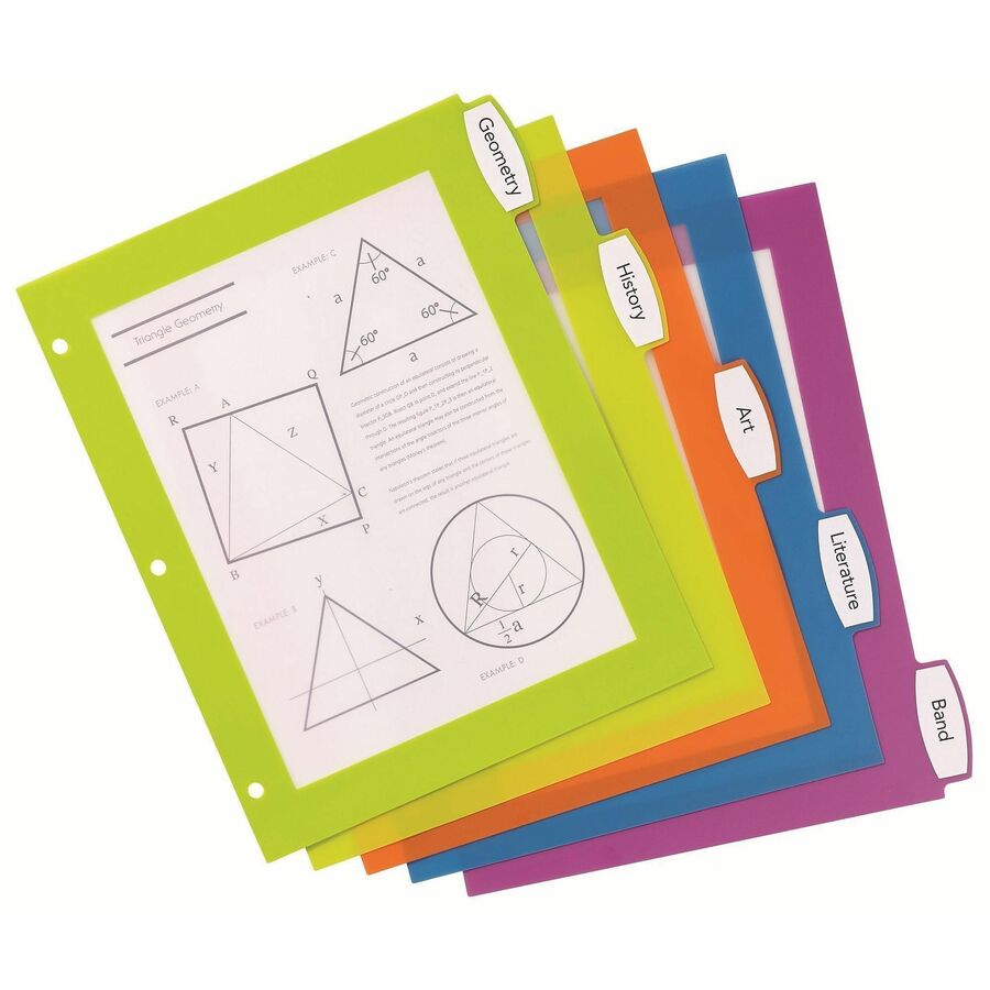 Avery&reg; Big Tab™ UltraLast™ Plastic Dividers for Laser and Inkjet Printers, 5 tabs - 24900