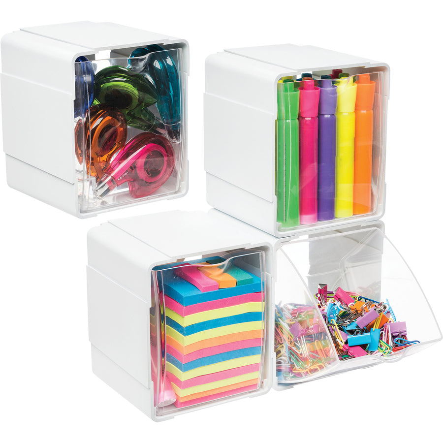 Deflecto Tilt Bin Interlocking Storage Organizer - 421103