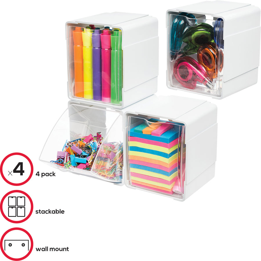 Deflecto Tilt Bin Interlocking Storage Organizer - 421103