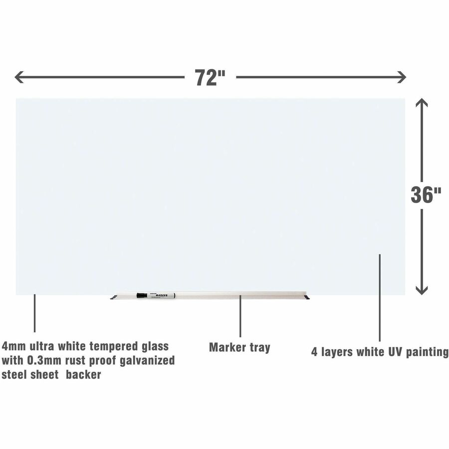 Lorell Magnetic Dry-Erase Glass Board - 52507