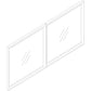 Lorell Wall-Mount Hutch Frosted Glass Door - 59576