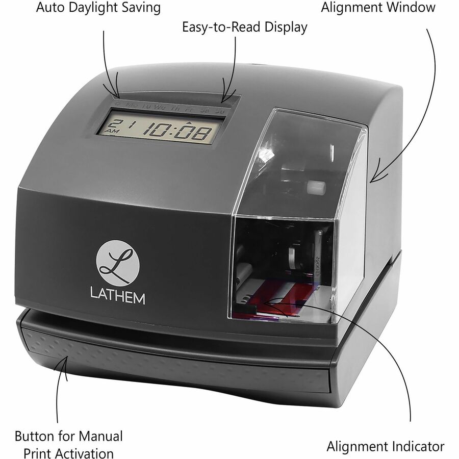Lathem 1600E Tru-Align Atomic Time Clock - 1600E