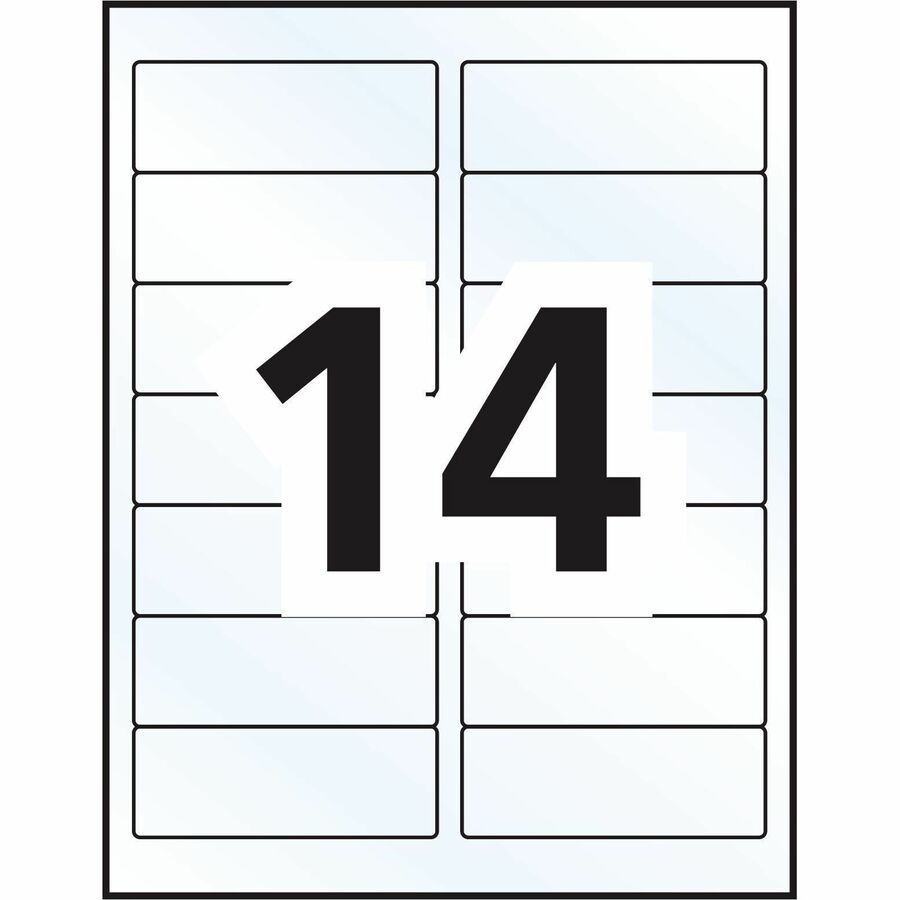 Avery&reg; Rectangle Clear Labels with Easy Peel&reg; 1-1/3" x 4" , for Laser/Inkjet Printers - 7662