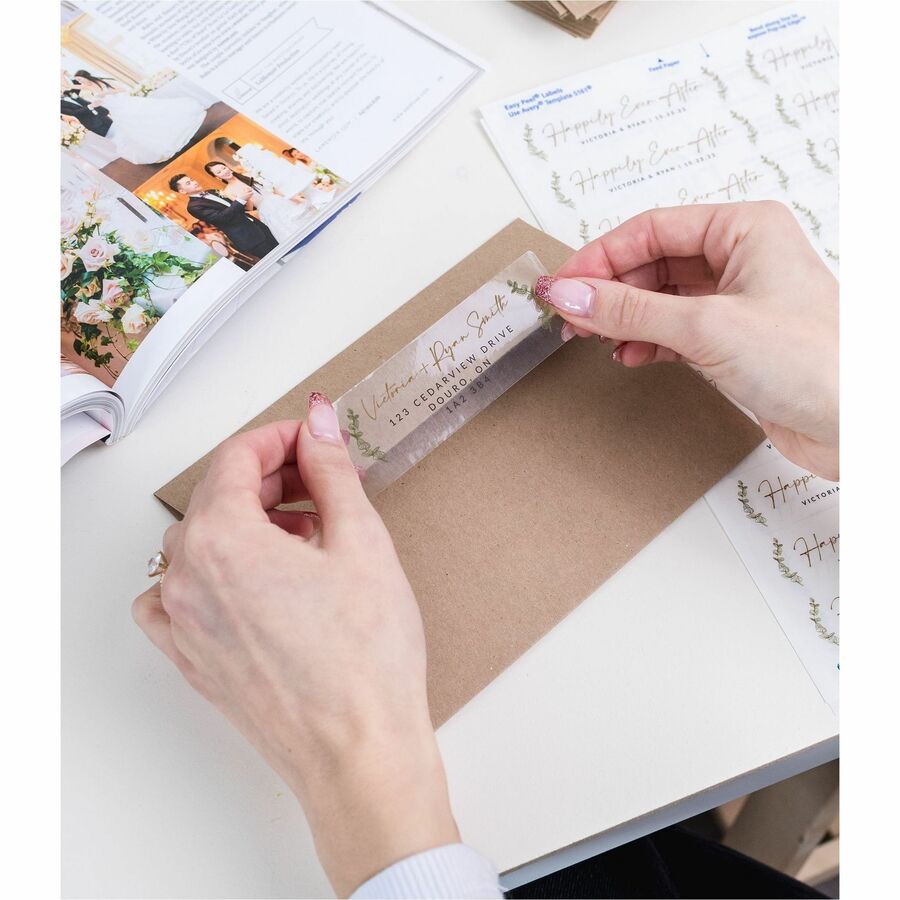 Avery&reg; Rectangle Clear Labels with Easy Peel&reg; 1-1/3" x 4" , for Laser/Inkjet Printers - 7662