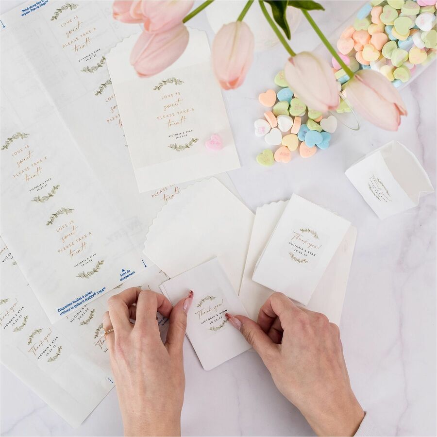 Avery&reg; Rectangle Clear Labels with Easy Peel&reg;3-1/3" x 4" , for Laser/Inkjet Printers - 7664