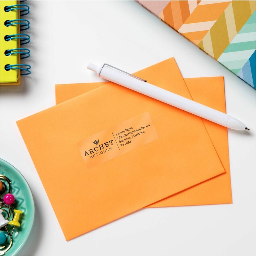 Avery&reg; Rectangle Clear Labels with Easy Peel&reg;1" x 2-5/8" , for Laser/Inkjet Printers - 7666