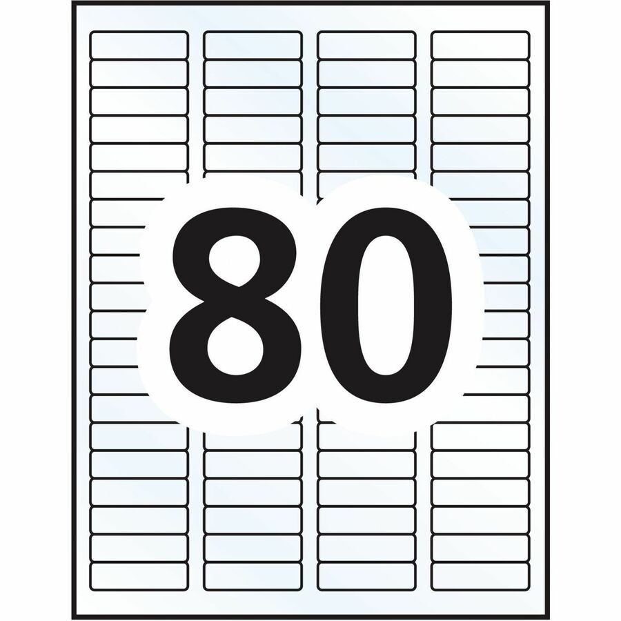 Avery&reg; Rectangle Clear Labels with Easy Peel&reg;1" x 2-5/8" , for Laser/Inkjet Printers - 7667