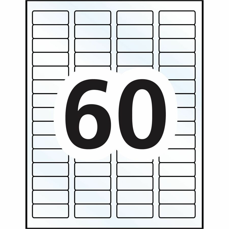 Avery&reg; Rectangle Clear Labels with Easy Peel&reg; 2/3" x 1-3/4" , for Laser/Inkjet Printers - 7668