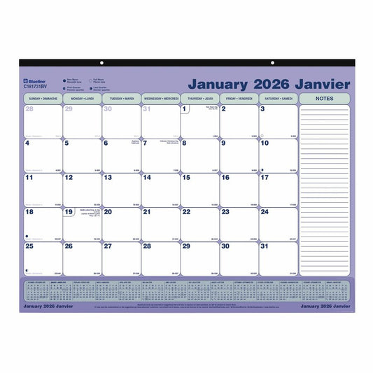 DESK PAD MONTH.21X16" BIL.