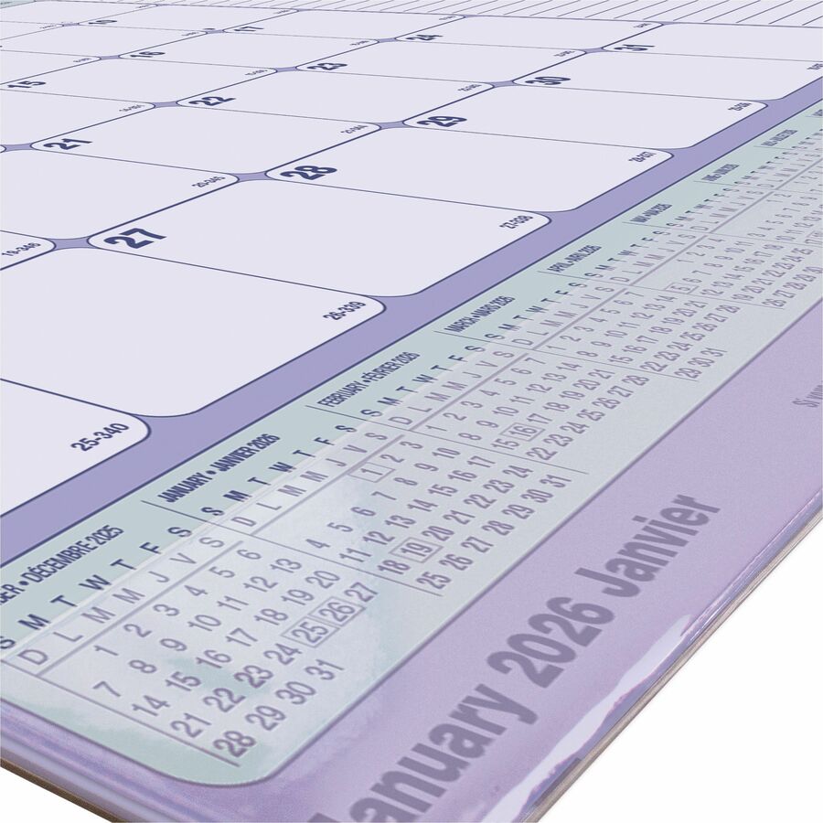 Blueline Monthly Desk Pad Calendar with Vinyl Strip, 21-1/4" x 16" , Bilingual - C181731BV