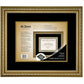 St. James&reg; Certificate/Diploma/Document Frame, 8.5x11" , Florentine Gold w/Double Mat Black/Gold, 83908 - 83908