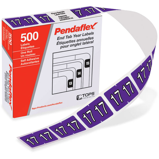 Pendaflex End Tab Year Labels - 2017 - Purple - 500/Pack
