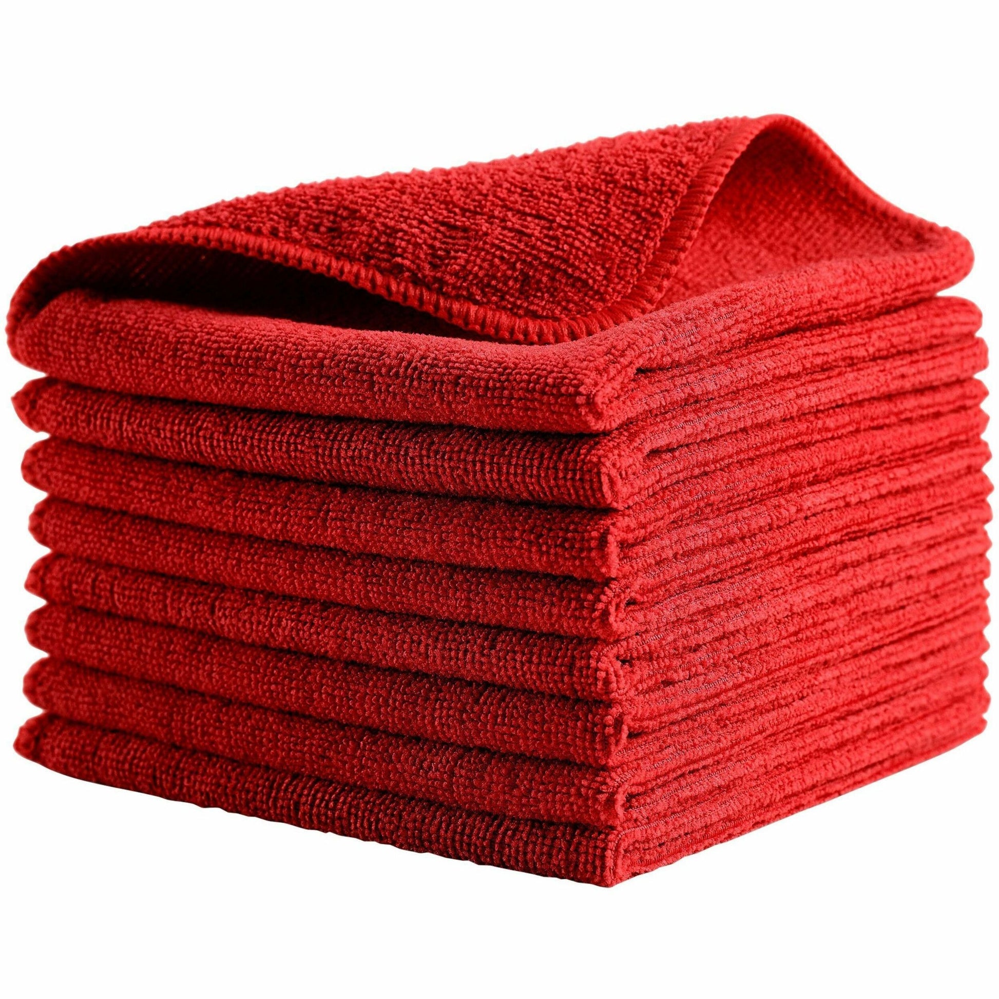 Rubbermaid Commercial r-40 Recycled Microfiber Cloths, 12"x12" , Red, 24-Pack