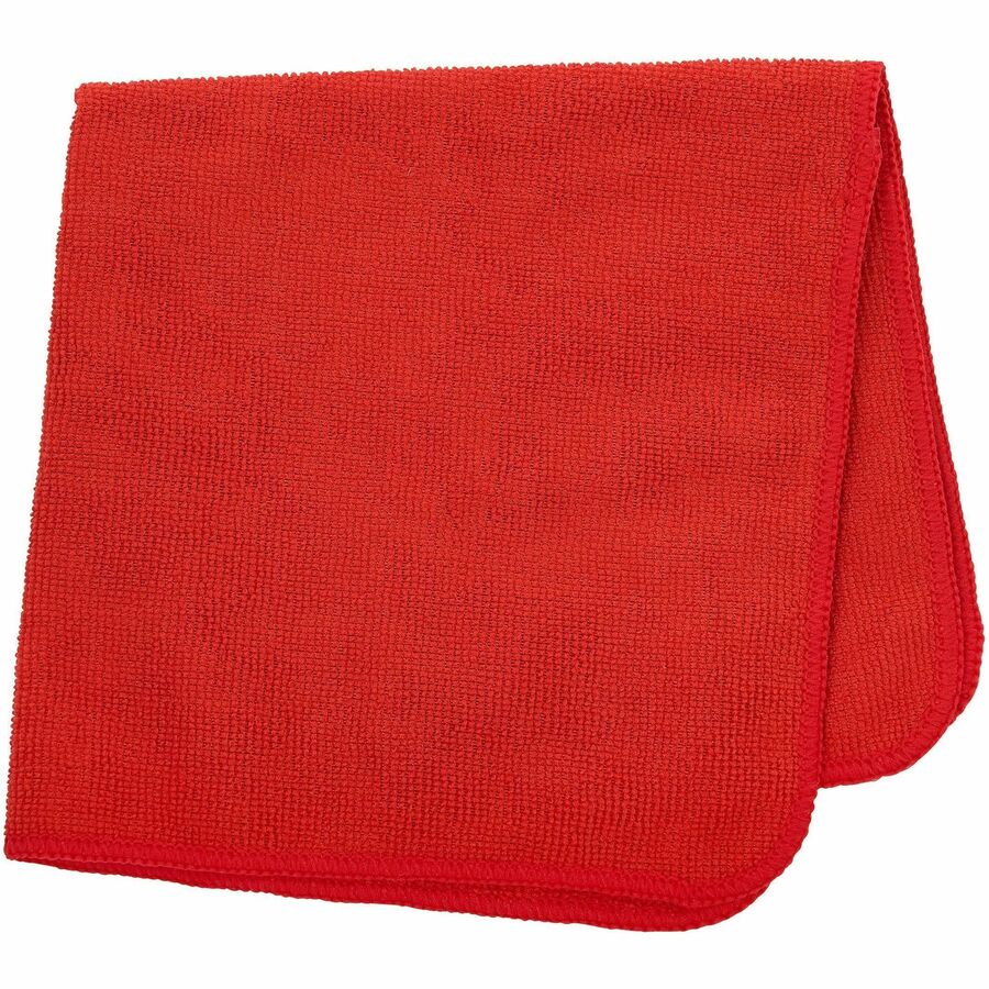 Rubbermaid Commercial r-40 Recycled Microfiber Cloths, 12"x12" , Red, 24-Pack - 1820577