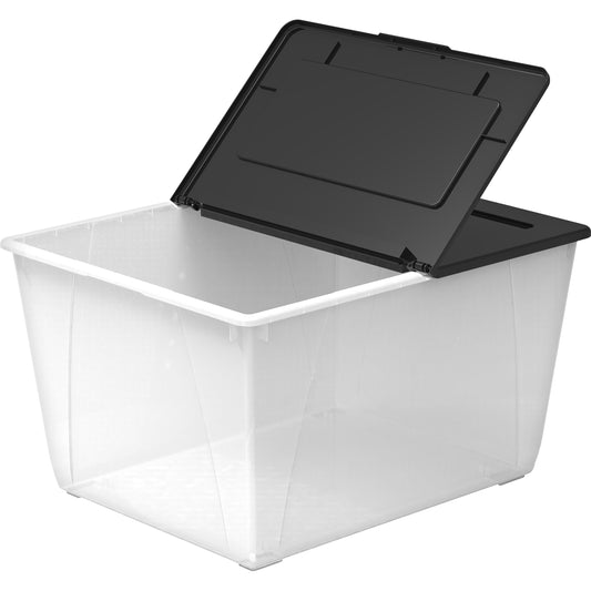 Storex 60L Flip Top File Storage Tote