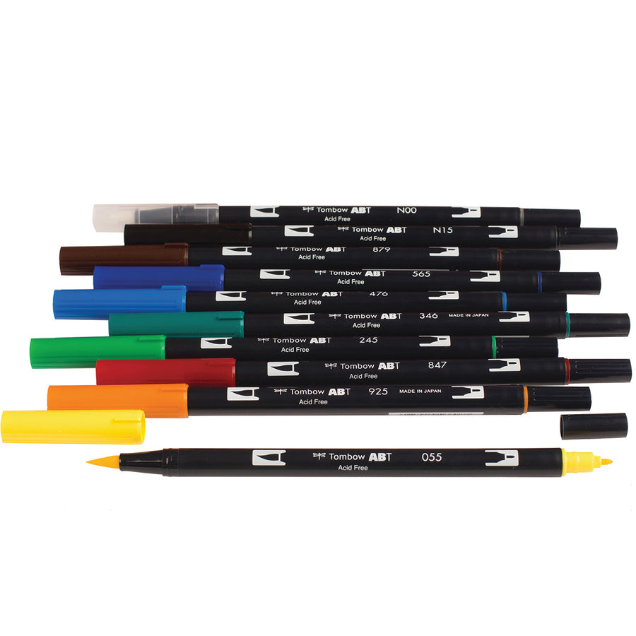 Tombow Dual Brush Art Pen 10-piece Set - Primary Colours - 56167