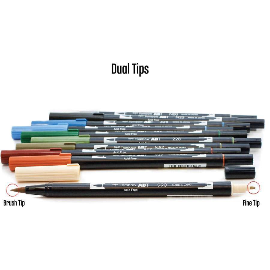 Tombow Dual Brush Art Pen 10-piece Set - Landscape Colours - 56169