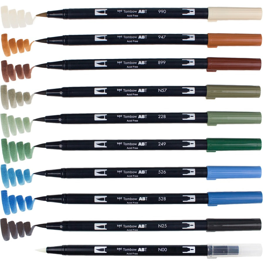 Tombow Dual Brush Art Pen 10-piece Set - Landscape Colours - 56169