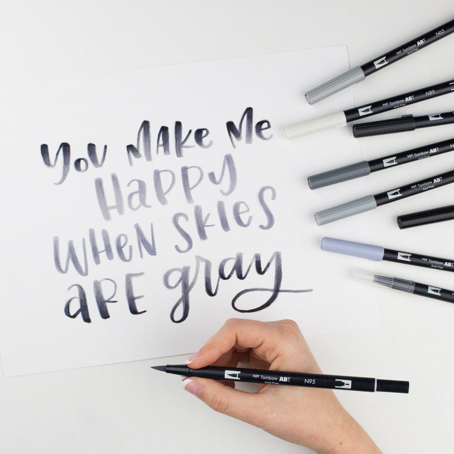 Tombow Dual Brush Art Pen 10-piece Set - Grayscale Colours - 56171