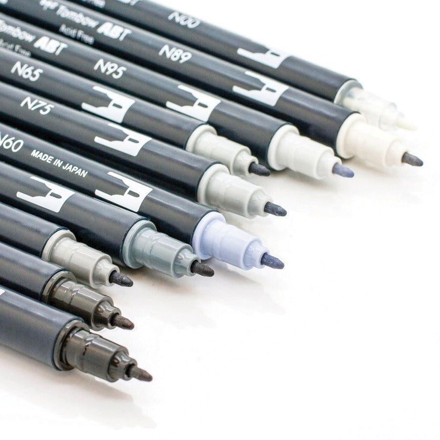 Tombow Dual Brush Art Pen 10-piece Set - Grayscale Colours - 56171