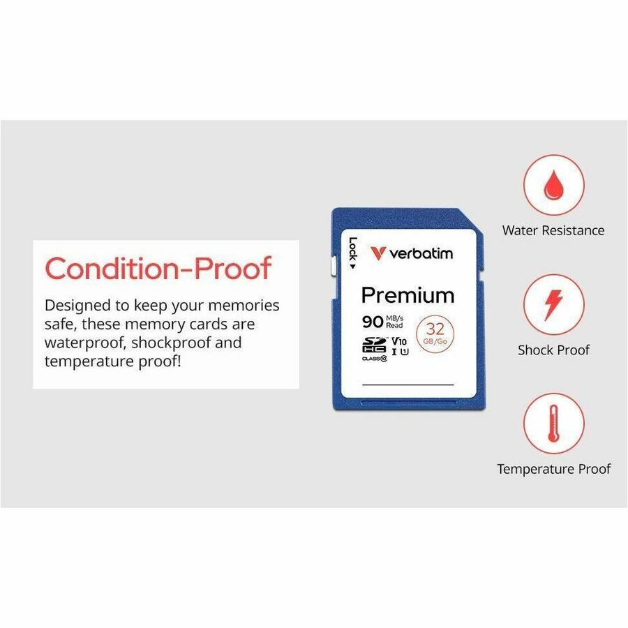 Verbatim 128GB Premium SDXC Memory Card, UHS-I V10 U1 Class 10 - 44025