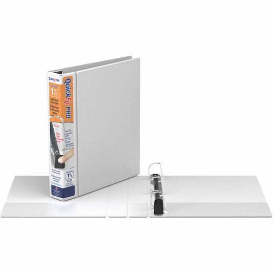QuickFit PRO Heavy-Duty Single-Touch View Binder, Locking D Rings, 1.5 Inch, White