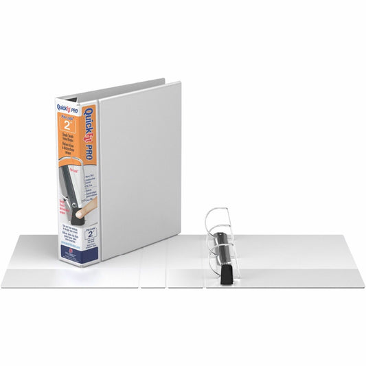 QuickFit PRO Heavy-Duty Single-Touch View Binder, Locking D Rings, 2 Inch, White