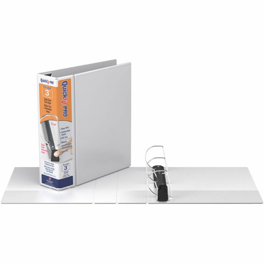 QuickFit PRO Heavy-Duty Single-Touch View Binder, Locking D Rings, 3 Inch, White