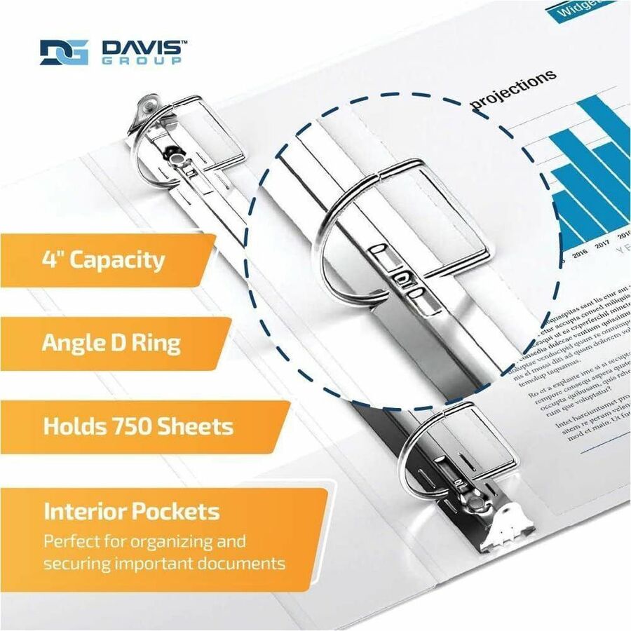 QuickFit PRO Heavy-Duty Single-Touch View Binder, Locking D Rings, 4 Inch, White - 90060