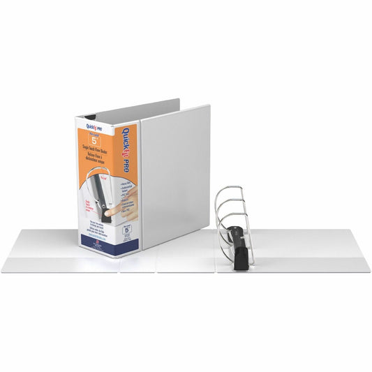 QuickFit PRO Heavy-Duty Single-Touch View Binder, Locking D Rings, 5 Inch, White