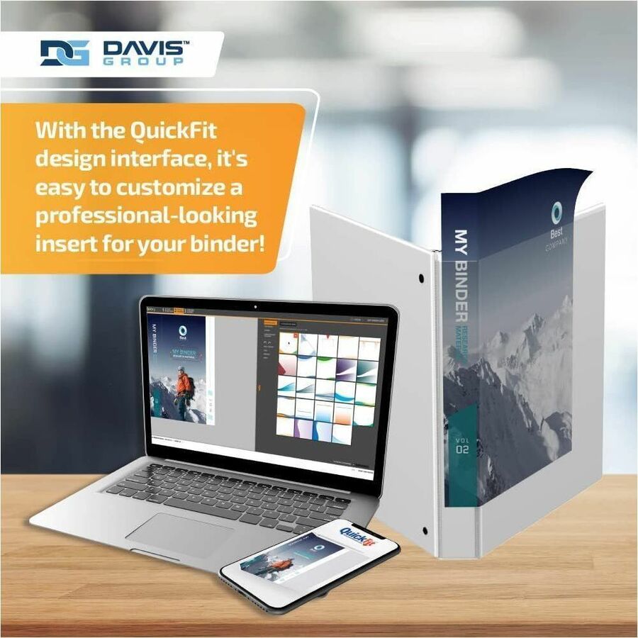 QuickFit PRO Heavy-Duty Single-Touch View Binder, Locking D Rings, 5 Inch, White - 90070