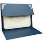 St. James&reg; Elite&trade; Medallion Fold Certificate Holders, Linen, Navy Blue with Silver Medallion, Pack of 5, 83536 - 83536