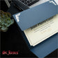St. James&reg; Elite&trade; Medallion Fold Certificate Holders, Linen, Navy Blue with Silver Medallion, Pack of 5, 83536 - 83536