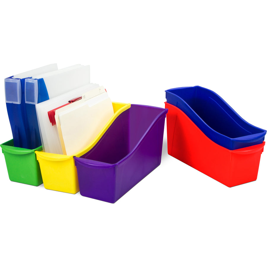 Storex Large Book Bin, Assorted Colors, Set of 5 - 70105U06C