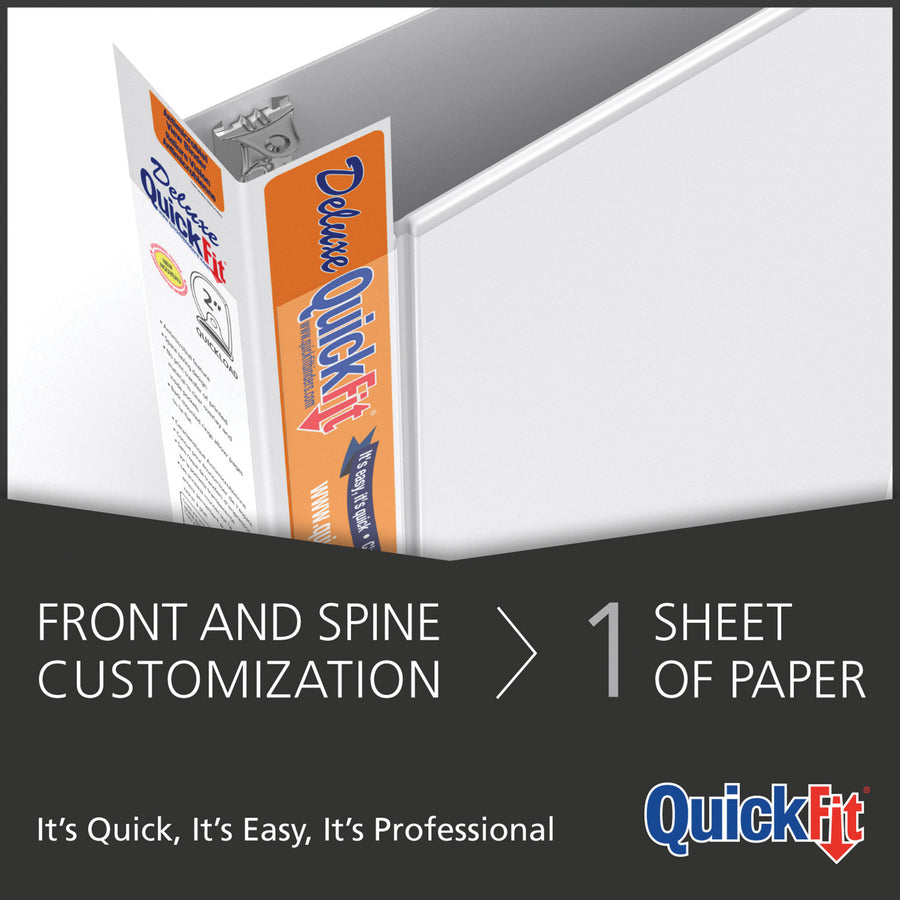 QuickFit PRO Heavy-Duty Single-Touch View Binder, Locking D Rings, 1 Inch, White - 90010