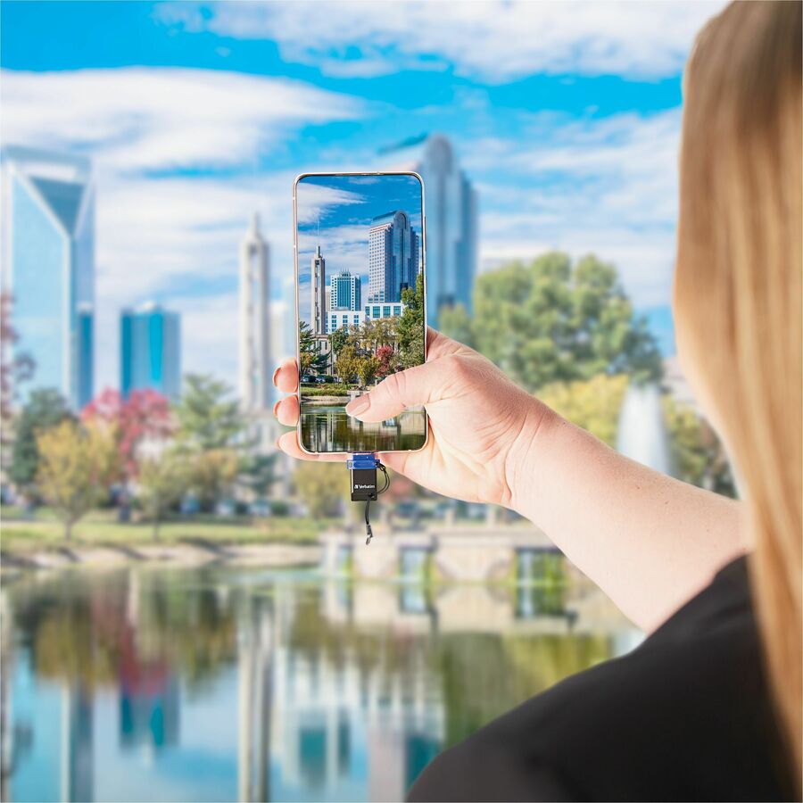 Verbatim 64GB Store 'n' Go Dual USB 3.2 Gen 1 Flash Drive for USB-C Devices - Blue - 99155