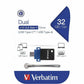 Verbatim 32GB Store 'n' Go Dual USB 3.2 Gen 1 Flash Drive for USB-C™ Devices - Blue - 99154