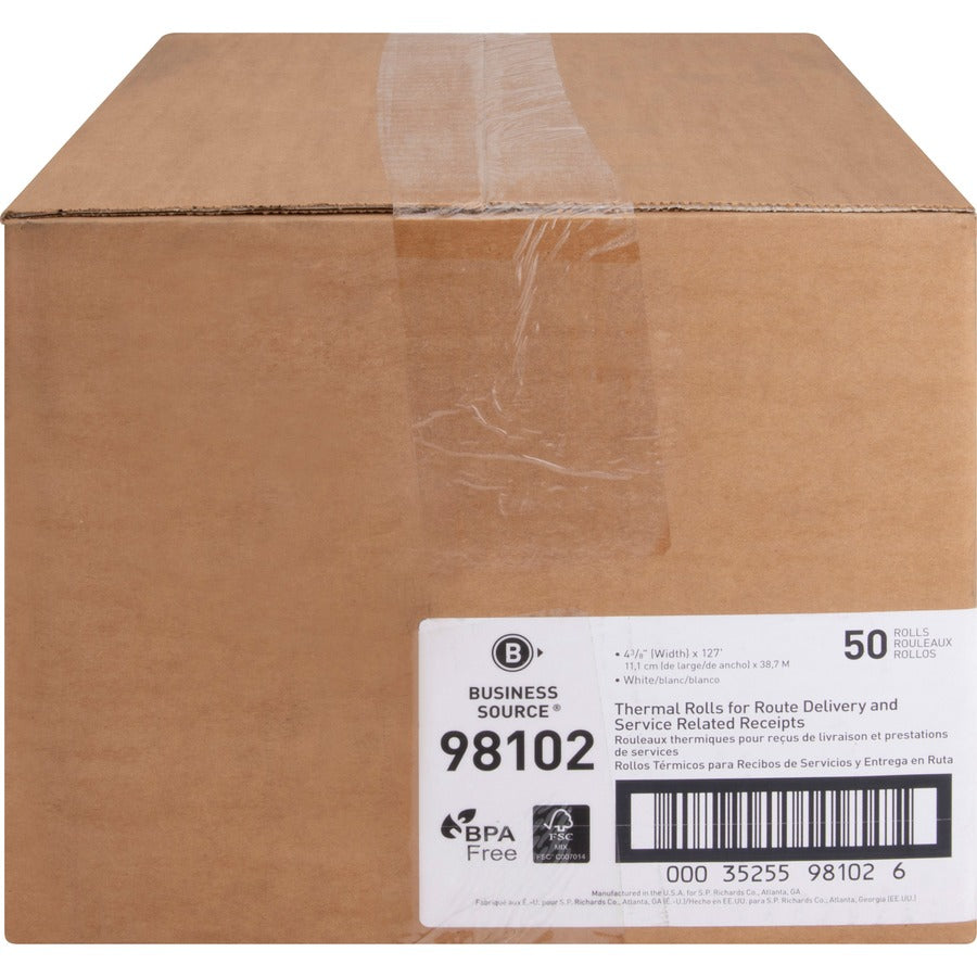 Business Source Portable Printer Receipt Thermal Rolls - 98102