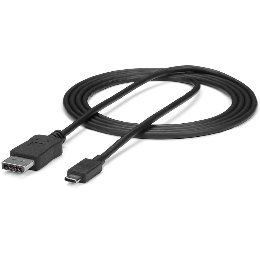 StarTech.com 6ft/1.8m USB C to DisplayPort 1.2 Cable 4K 60Hz - USB Type-C to DP Video Adapter Monitor Cable HBR2 - TB3 Compatible - Black - CDP2DPMM6B