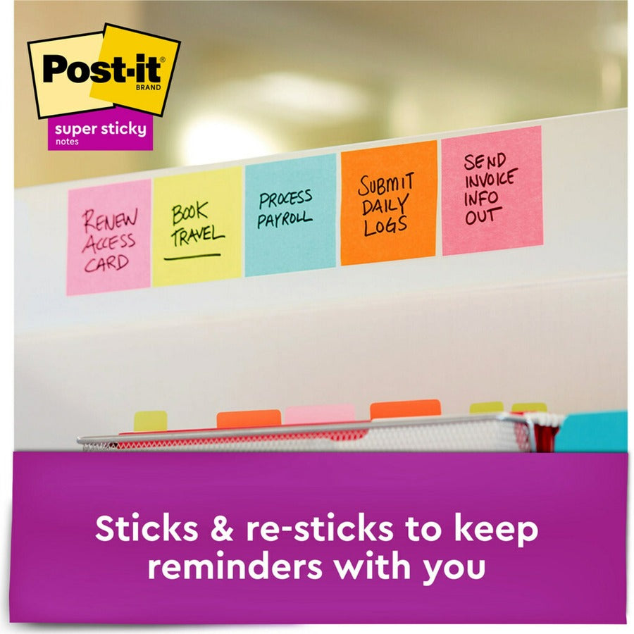 Post-it&reg; Super Sticky Dispenser Notes - Supernova Neons Color Collection - R3306SSMIA