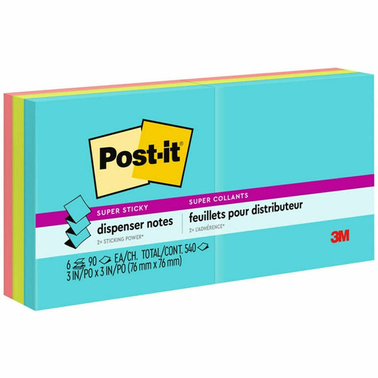 Post-it&reg; Super Sticky Dispenser Notes - Supernova Neons Color Collection