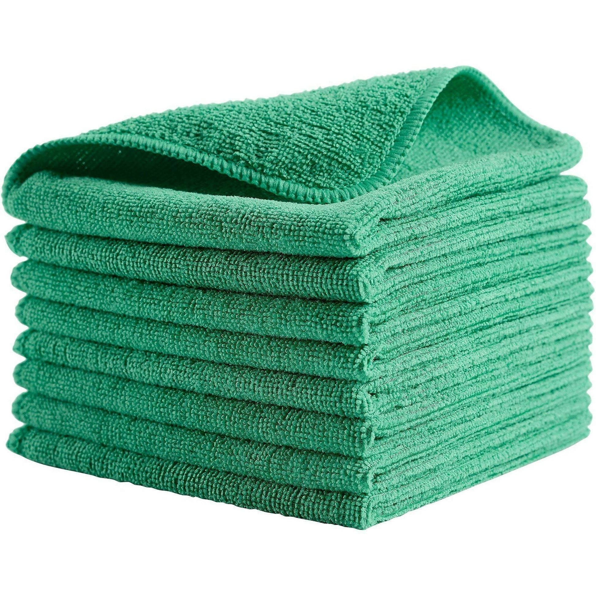 Rubbermaid Commercial HYGEN r-40 Recycled Microfiber Cloths, 16"x16" , Green