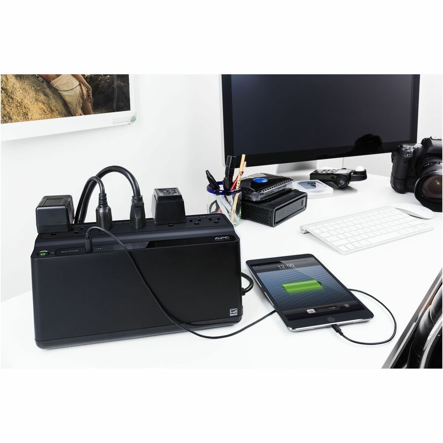 APC Back-UPS 600VA, 120V, 1 USB charging port, 7 NEMA outlets (2 surge) - BE600M1