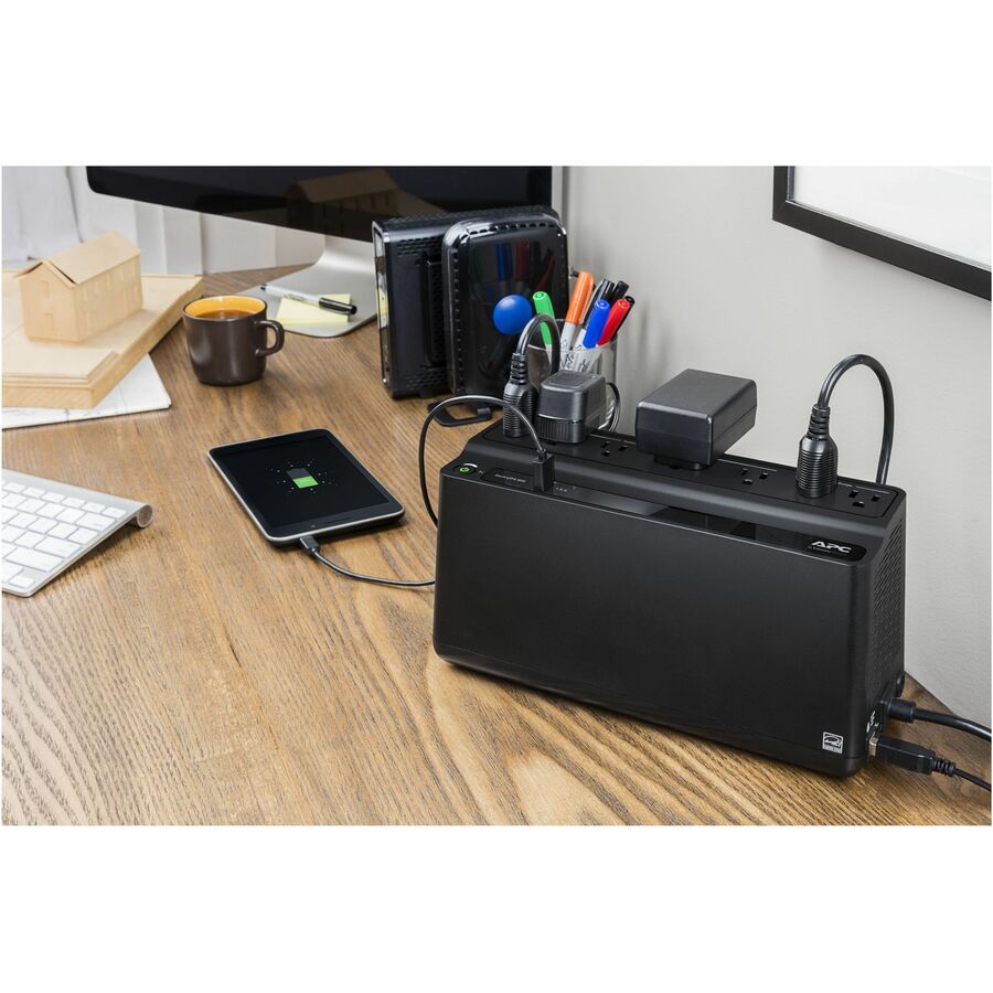APC Back-UPS 600VA, 120V, 1 USB charging port, 7 NEMA outlets (2 surge) - BE600M1
