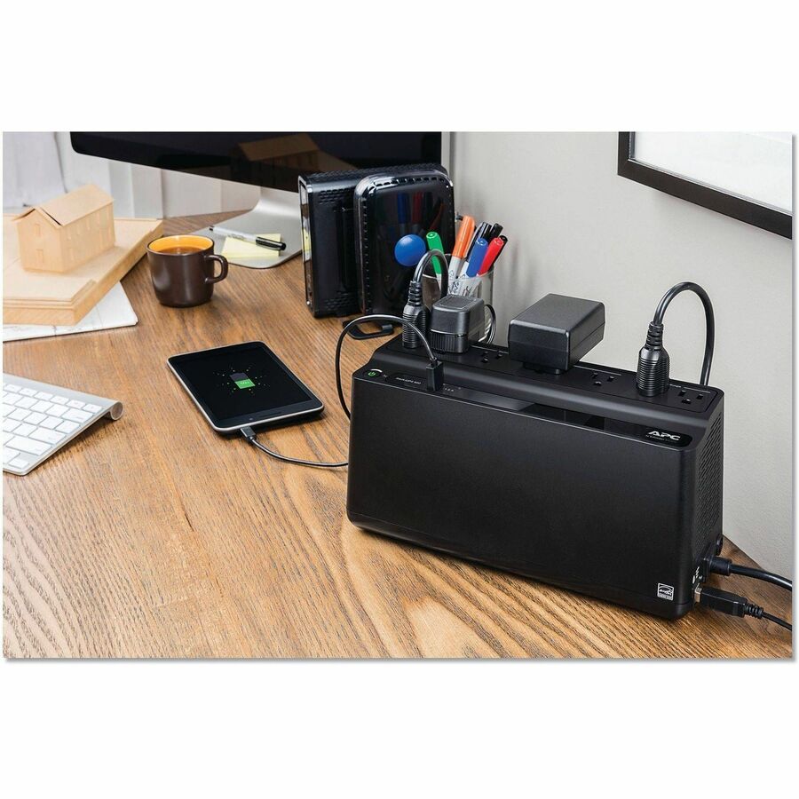 APC Back-UPS 600VA, 120V, 1 USB charging port, 7 NEMA outlets (2 surge) - BE600M1